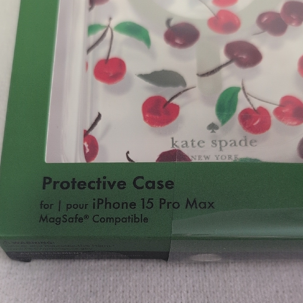 Kate Spade Cherry Clear iPhone 15 Pro Max Phone Case - Picture 5 of 7
